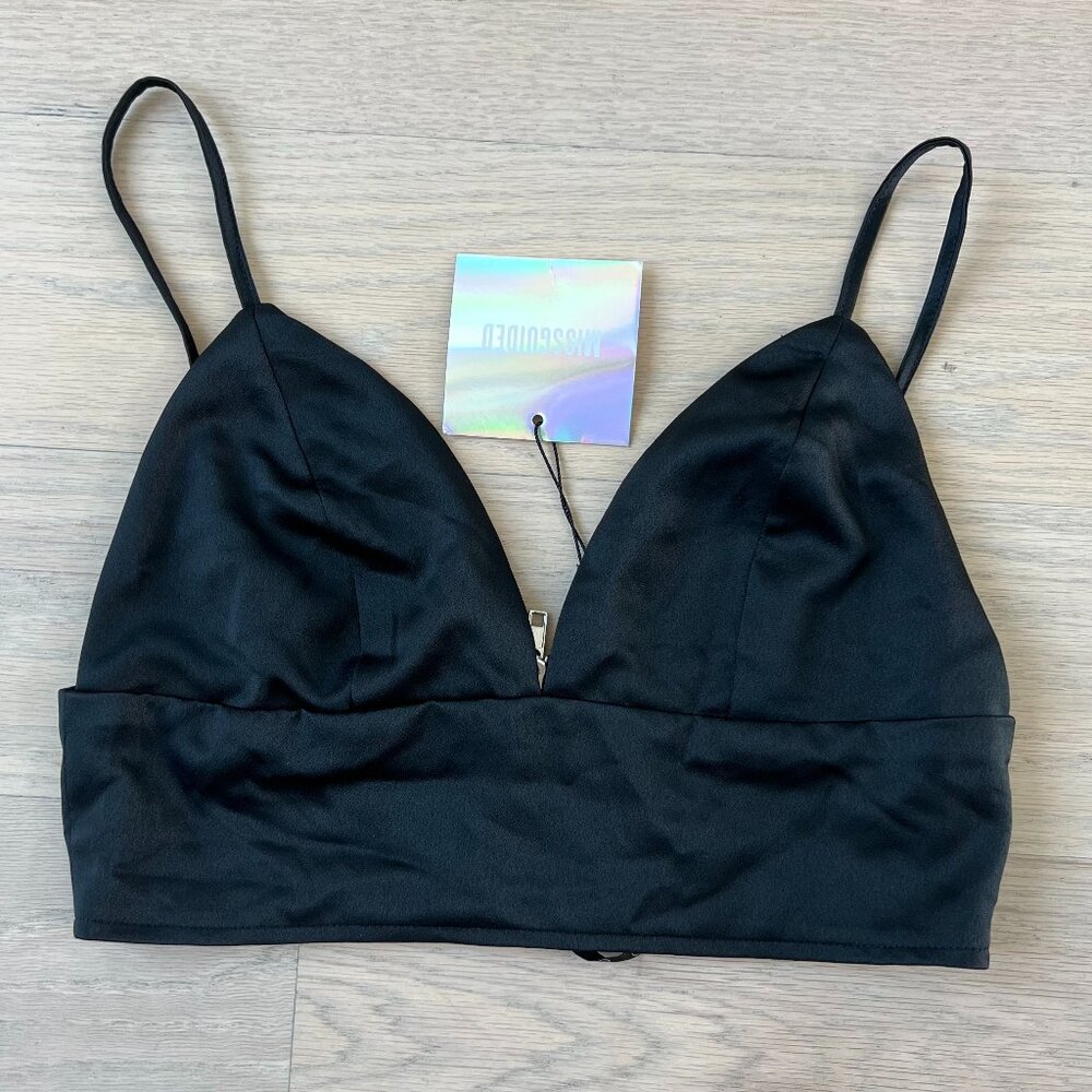 Missgoided Basic Black Satin Bralet